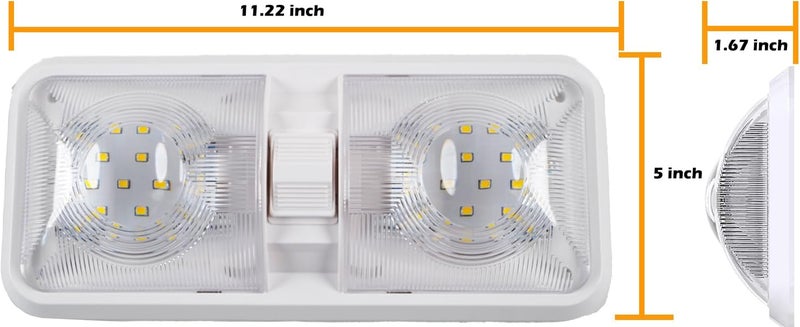 fouwick RV Led Lights Interior 12v Volt Fixtures 5 Packs,RV LED Lamp Ceiling,Led 12v with Switch,Switch Interior Lighting for Car/RV/Trailer/Camper(Natural White,4500K,5 Packs) - Image 2